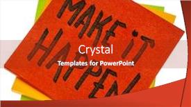  Presentation with career development - Beautiful slide deck featuring make it happen motivational slogan backdrop and a crimson colored foreground