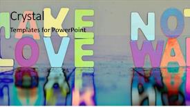  Presentation with peace love - PPT theme with make love not war background and a mint green colored foreground