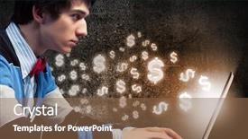  Presentation with work - PPT layouts having make money - image of young businessman background and a tawny brown colored foreground