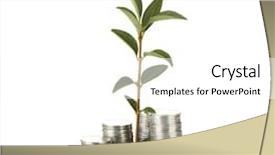  Presentation with growing micro greens isolated - PPT theme featuring make money - plant growing out of silver background and a white colored foreground