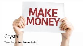  Presentation with money - Beautiful presentation theme featuring make money card isolated backdrop and a white colored foreground