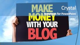  Presentation with blog - Colorful PPT theme enhanced with make money with your blog backdrop and a teal colored foreground