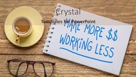  Presentation with business profit - Colorful PPT theme enhanced with make-more-money-working-less backdrop and a coral colored foreground