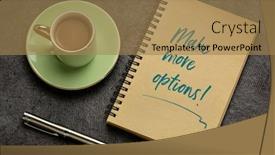  Presentation with motivational - Presentation design with make-more-options-motivational-handwriting background and a coral colored foreground