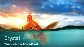  Presentation with media - Presentation theme having make-my-wishes-mixed-media background and a ocean colored foreground