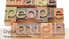  Presentation with people - Presentation design with make people laugh - isolated phrase background and a  colored foreground