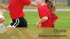  Presentation with play - PPT theme enhanced with make play during soccer background and a gold colored foreground