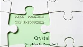  Presentation with possible - PPT layouts featuring make-possible-the-impossible-text background and a soft green colored foreground