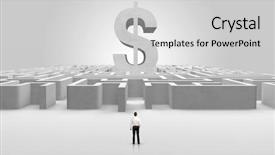  Presentation with profit - Slide set having make profit - businessman entering the big labyrinth background and a light gray colored foreground