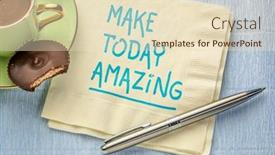  Presentation with inspirational - Colorful presentation theme enhanced with make-today-amazing-inspirational-note backdrop and a lemonade colored foreground