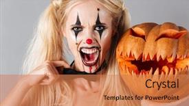  Presentation with crazy - Slides consisting of make-up and blood streaks background and a coral colored foreground