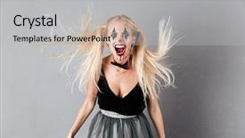  Presentation with blood - Beautiful theme featuring make-up and blood streaks backdrop and a light gray colored foreground