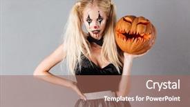  Presentation with clown - PPT layouts featuring make-up and blood streaks background and a coral colored foreground