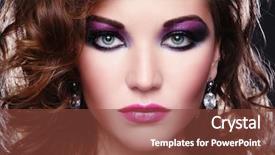  Presentation with swimming beautiful girl swims underwater - Audience pleasing slides consisting of make-up and curly hairstyle backdrop and a tawny brown colored foreground