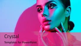  Presentation with studio lights - Cool new presentation with make-up and manicure art backdrop and a purple colored foreground