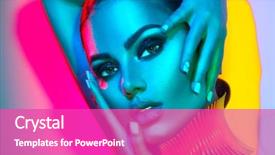  Presentation with design fashion - Colorful theme enhanced with make-up and manicure art backdrop and a coral colored foreground