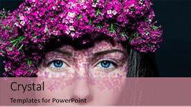  Presentation with beautiful fresh leaves water drops - Beautiful slide set featuring free art - portrait of young beautiful fresh backdrop and a coral colored foreground