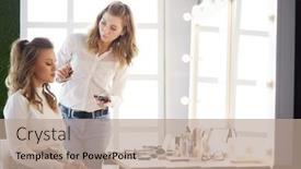  Presentation with artist - Slide deck enhanced with make-up-artist-doing-professional background and a coral colored foreground