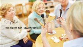  Presentation with course - Presentation having make-up-artist-with-brushes background and a lemonade colored foreground