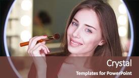  Presentation with light led - Audience pleasing presentation theme consisting of make up artists round backdrop and a tawny brown colored foreground