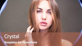  Presentation with light led - PPT layouts with make up artists round background and a coral colored foreground