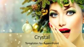  Presentation with emotions - Beautiful slide deck featuring make up beauty girl backdrop and a yellow colored foreground