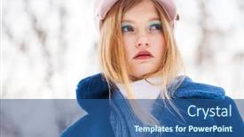  Presentation with pink beauty - PPT layouts with make-up-beauty-portrait background and a ocean colored foreground