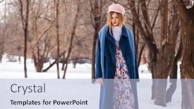  Presentation with pink beauty - Audience pleasing slide deck consisting of make-up-beauty-portrait backdrop and a light blue colored foreground