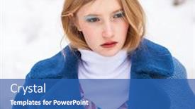  Presentation with pink beauty - Theme having make-up-beauty-portrait background and a ocean colored foreground