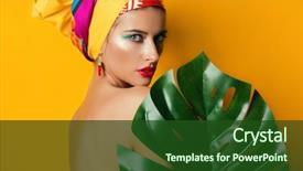  Presentation with bright yellow - Audience pleasing PPT layouts consisting of make-up behind a tropical backdrop and a forest green colored foreground