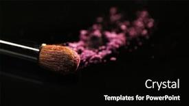  Presentation with eye shadow - Beautiful slides featuring make up brush and purple eye shadow on dark background backdrop and a black colored foreground