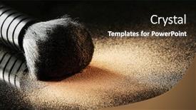  Presentation with brush - PPT layouts consisting of make up brush with powder closeup background and a black colored foreground