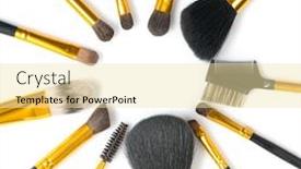  Presentation with brush - Amazing theme having make-up brushes set over white background various professional makeup brush on white in studio make up artist tools flatlay top view flatlay backdrop backdrop and a blonde colored foreground