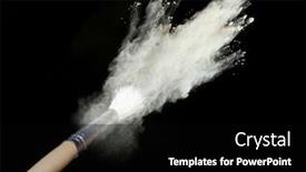  Presentation with powder - Theme featuring make-up-brushes-with-powder background and a black colored foreground
