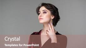  Presentation with perfect - Slide set with make-up dressed evening burgundy background and a coral colored foreground