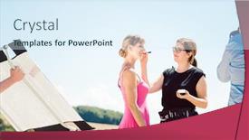  Presentation with camera film - Beautiful slides featuring make-up-during-a-photo backdrop and a sky blue colored foreground