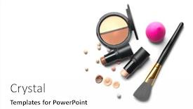  Presentation with glamour - Cool new PPT theme with make-up-face-contouring-make backdrop and a white colored foreground