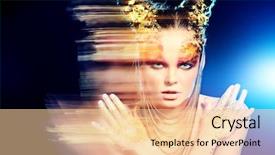  Presentation with golden woman - Audience pleasing presentation consisting of make-up fashion light effect backdrop and a lemonade colored foreground