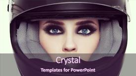  Presentation with vintage motorcycle - Slide set with make-up in biker helmet background and a wine colored foreground