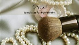  Presentation with accessories - Presentation having make-up-makeup-accessories background and a coral colored foreground