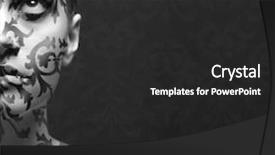  Presentation with floral - Presentation with make-up on the face background and a dark gray colored foreground