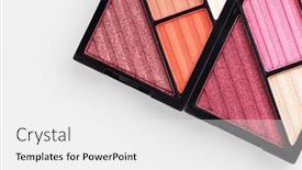  Presentation with eye shadow - Presentation design having make-up-palette-set-over background and a white colored foreground