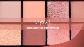  Presentation with eye shadow - Beautiful PPT theme featuring make-up-palette-set-professional backdrop and a coral colored foreground
