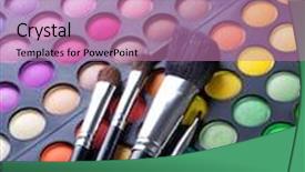  Presentation with colorful eye - Theme consisting of make-up palette set professional multicolor eyeshadow palette makeup professional multicolor eyeshadow make up palette background close-up colorful bright eye shadows set backdrop background and a coral colored foreground