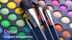  Presentation with colorful eye - Slide deck consisting of make-up palette set and brushes professional multicolor eyeshadow palette makeup professional multicolor eyeshadow make up palette background close-up colorful bright eye shadows set backdrop background and a ocean colored foreground