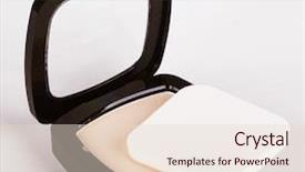  Presentation with powder - Audience pleasing slides consisting of make-up powder in box backdrop and a  colored foreground