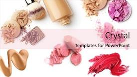 Presentation with sample - Slide deck with make-up products color sample background and a lemonade colored foreground