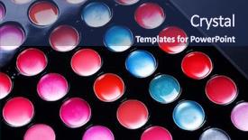  Presentation with eye shadow - Beautiful presentation theme featuring make-up-set-professional-multicolor backdrop and a navy blue colored foreground