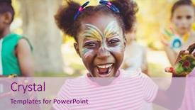  Presentation with paint - PPT theme having make-up showing her paint background and a lemonade colored foreground