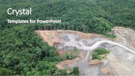  Presentation with palm oil - Slide set having photo rainforest jungle in borneo background and a ocean colored foreground